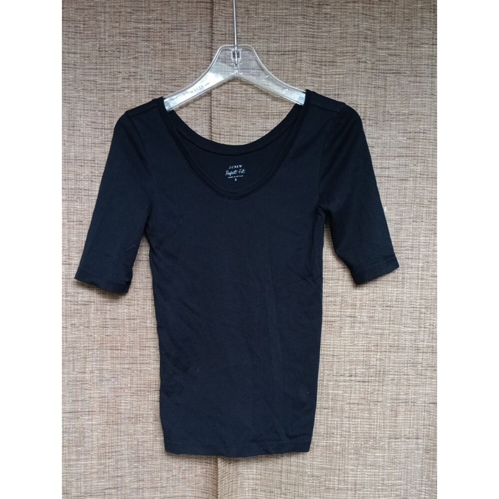J. Crew Black Scoop Neck Short Sleeve Tee